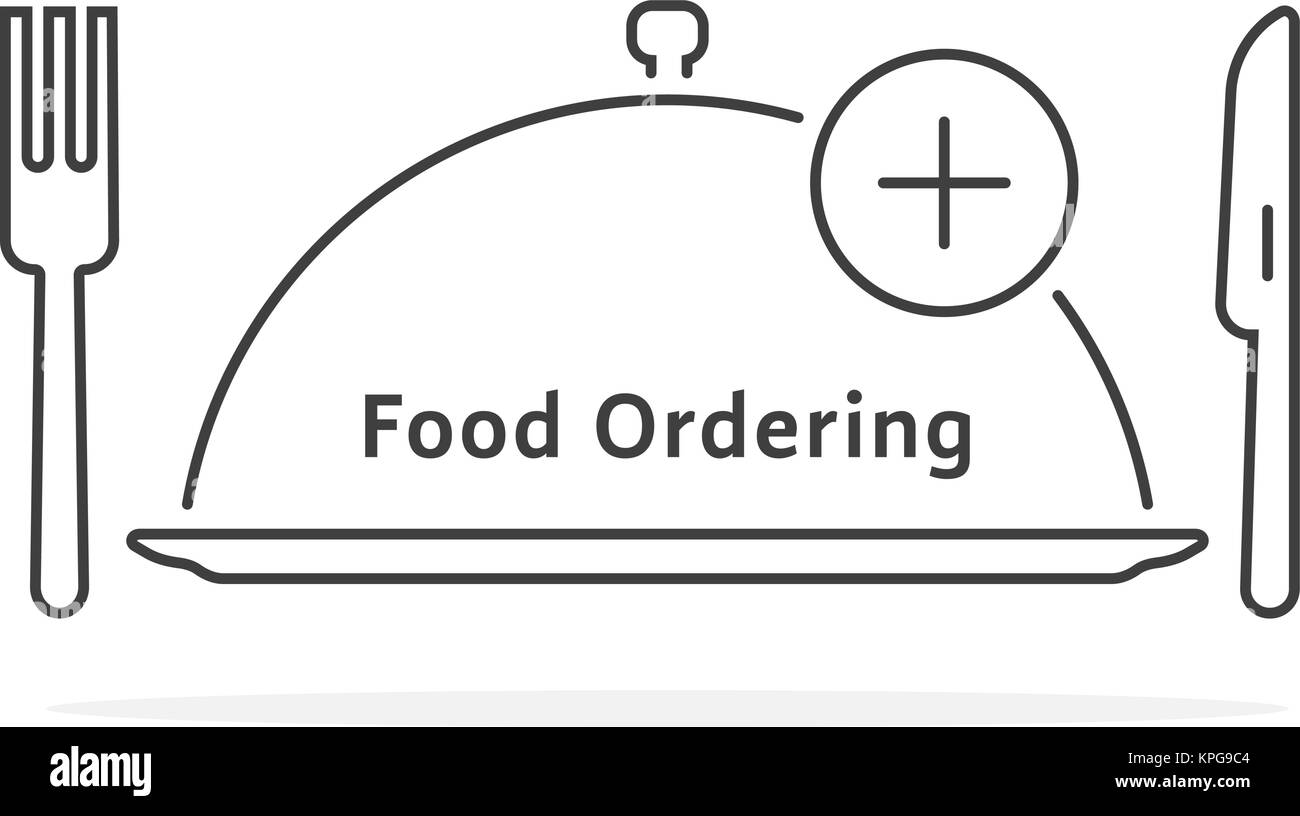 thin line food ordering with tray Stock Vector Image & Art Alamy