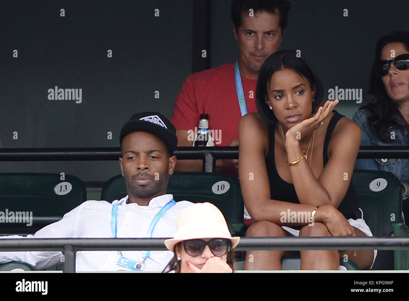 KEY BISCAYNE, FL - MARCH 22: Tim Witherspoon; Kelly Rowland during the Sony  Open day 6 at
