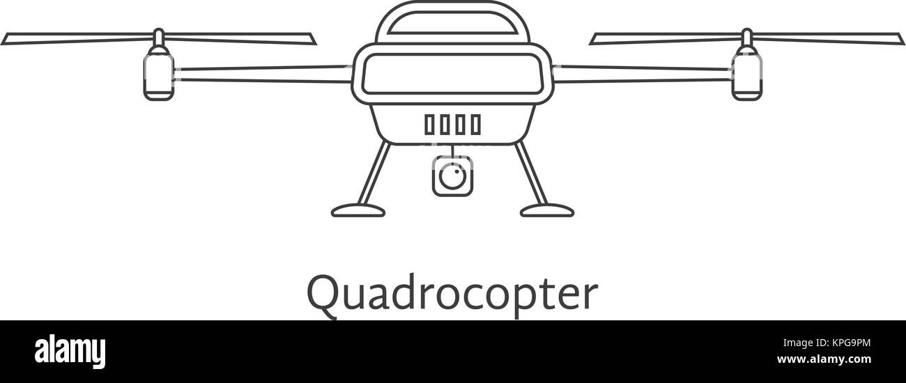 black thin line quadrocopter Stock Vector Image & Art - Alamy