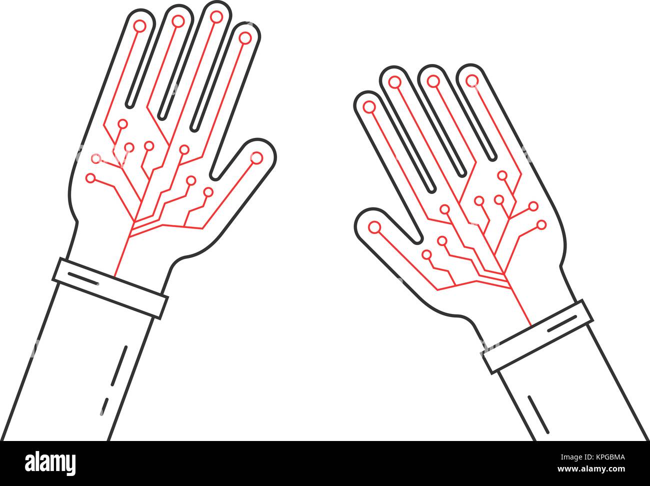 Virtual Hand Vector linear virtual gloves on hands Stock Vector Image & Art - Alamy