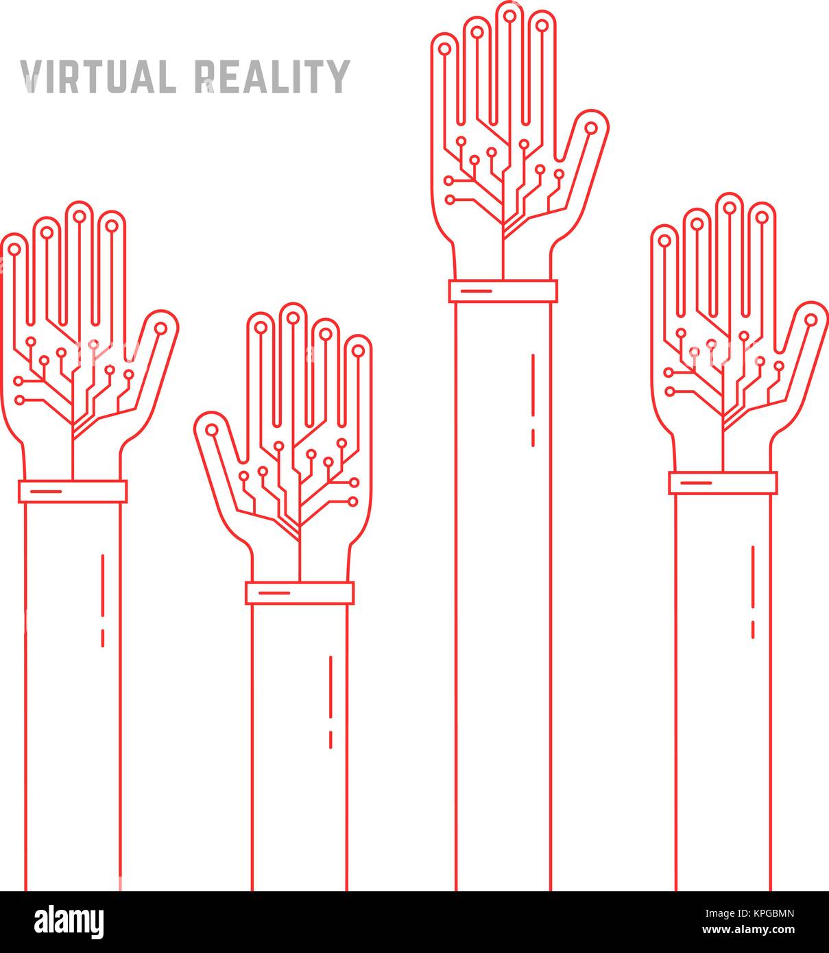 Virtual Hand Vector Virtual reality machine Stock Vector Images - Alamy