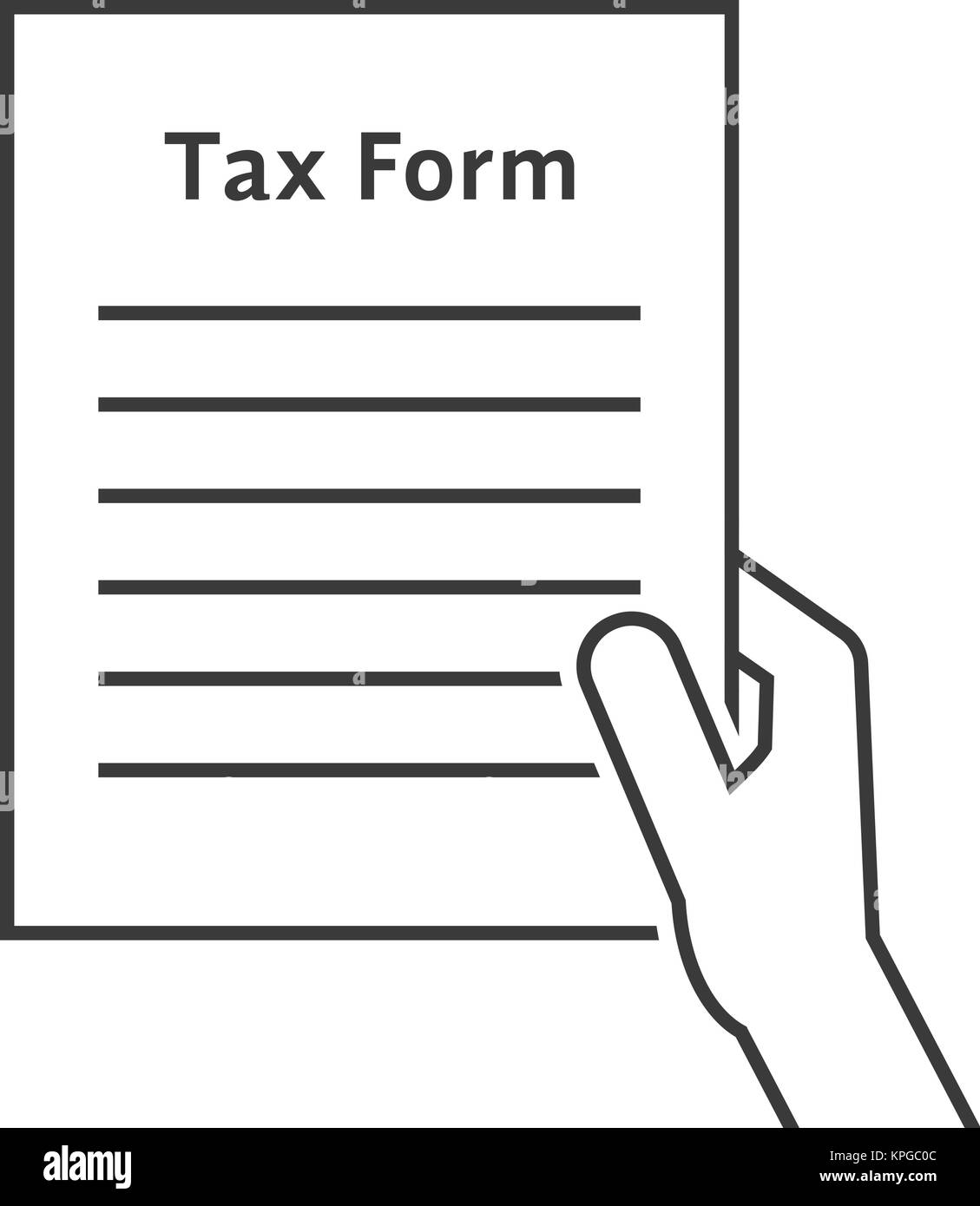 thin line hand holding tax form Stock Vector Image & Art Alamy
