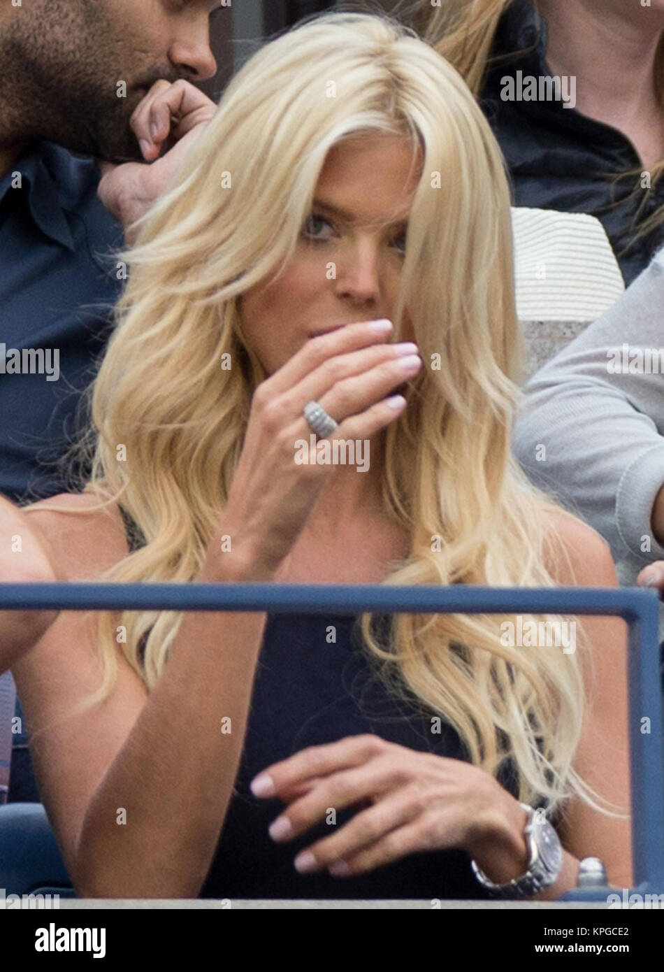 FLUSHING NY- SEPTEMBER 08: Victoria Silvstedt, at the Mens Singles Finals Day fifteen of the 2014 US Open at the USTA Billie Jean King National Tennis Center on September 8, 2014 in the Flushing neighborhood of the Queens borough of New York City   People:  Victoria Silvstedt Stock Photo