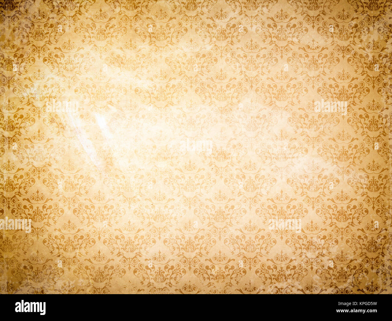 Grunge paper background with old-fashioned floral ornament Stock Photo ...