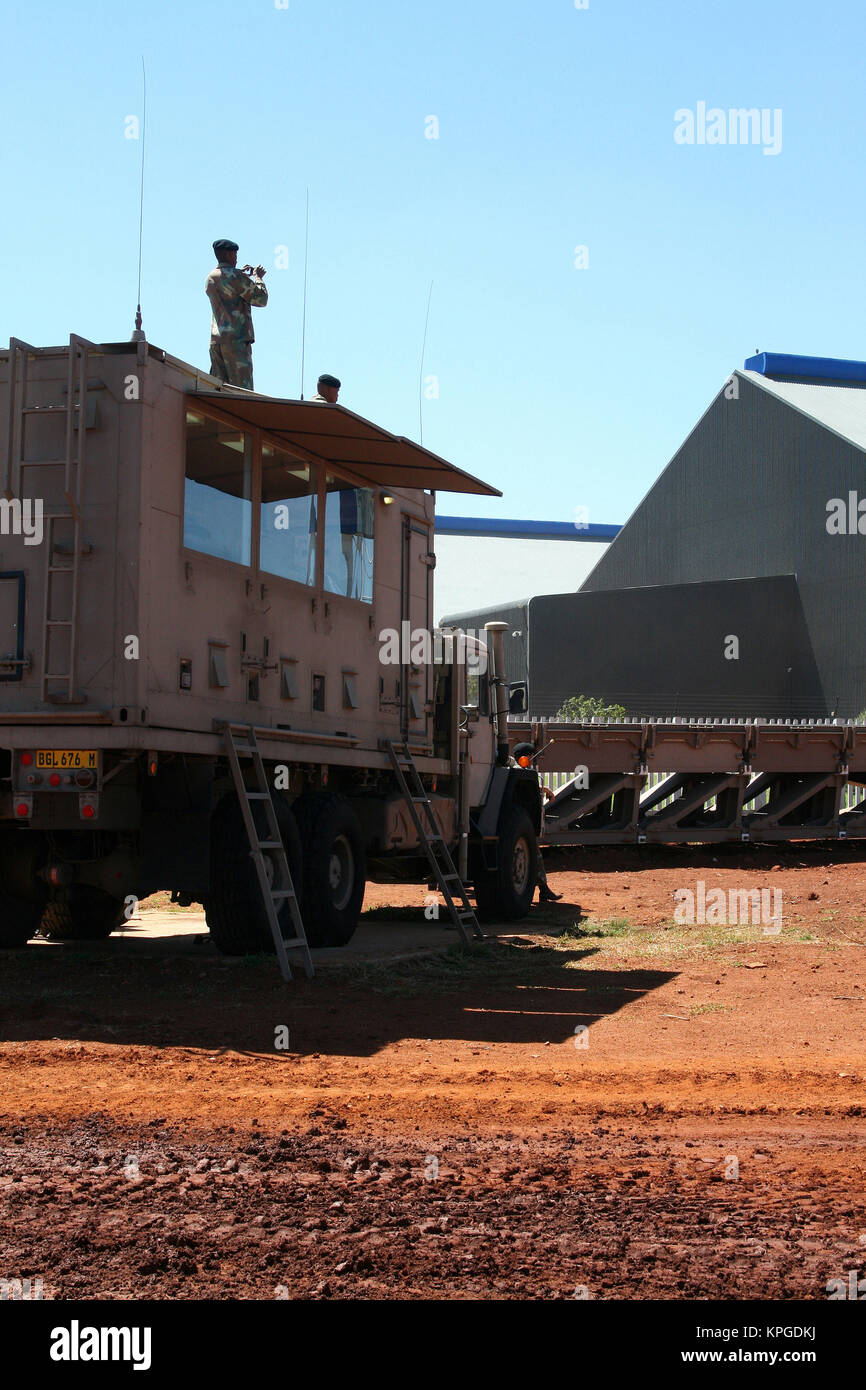 Ground forces truck at Africa 2012 Aerospace and Defence airshow, Waterkloof Airbase, Pretoria. Stock Photo