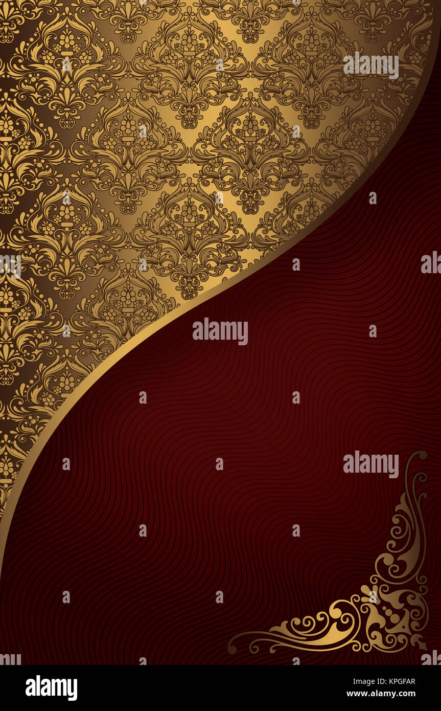 Gold vintage background with decorative patterns Stock Photo - Alamy