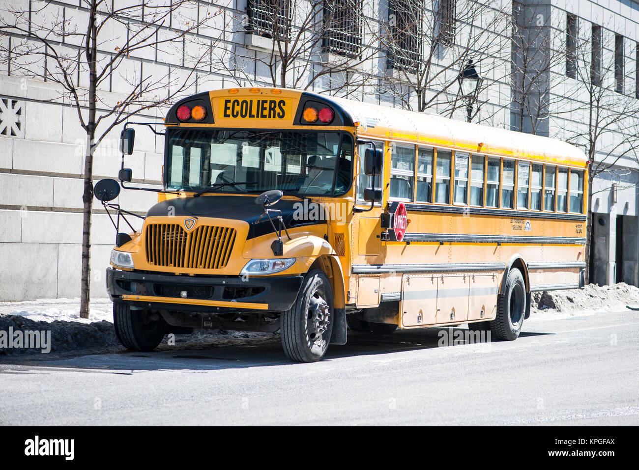 School bus, Montreal, Canada Stock Photo