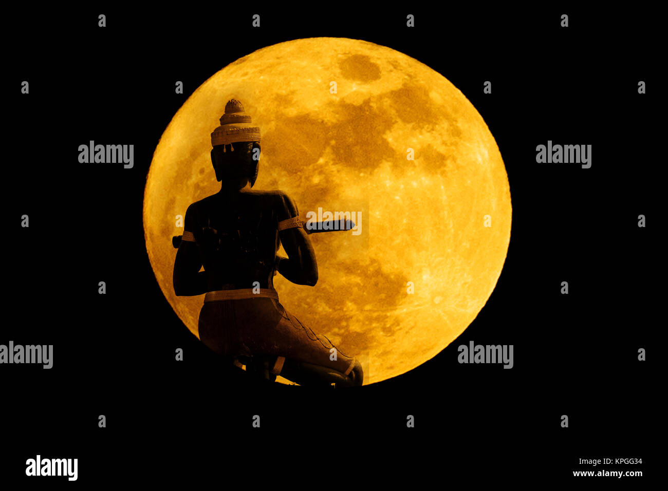super full moon Nov 14, 2016 THAILAND Stock Photo
