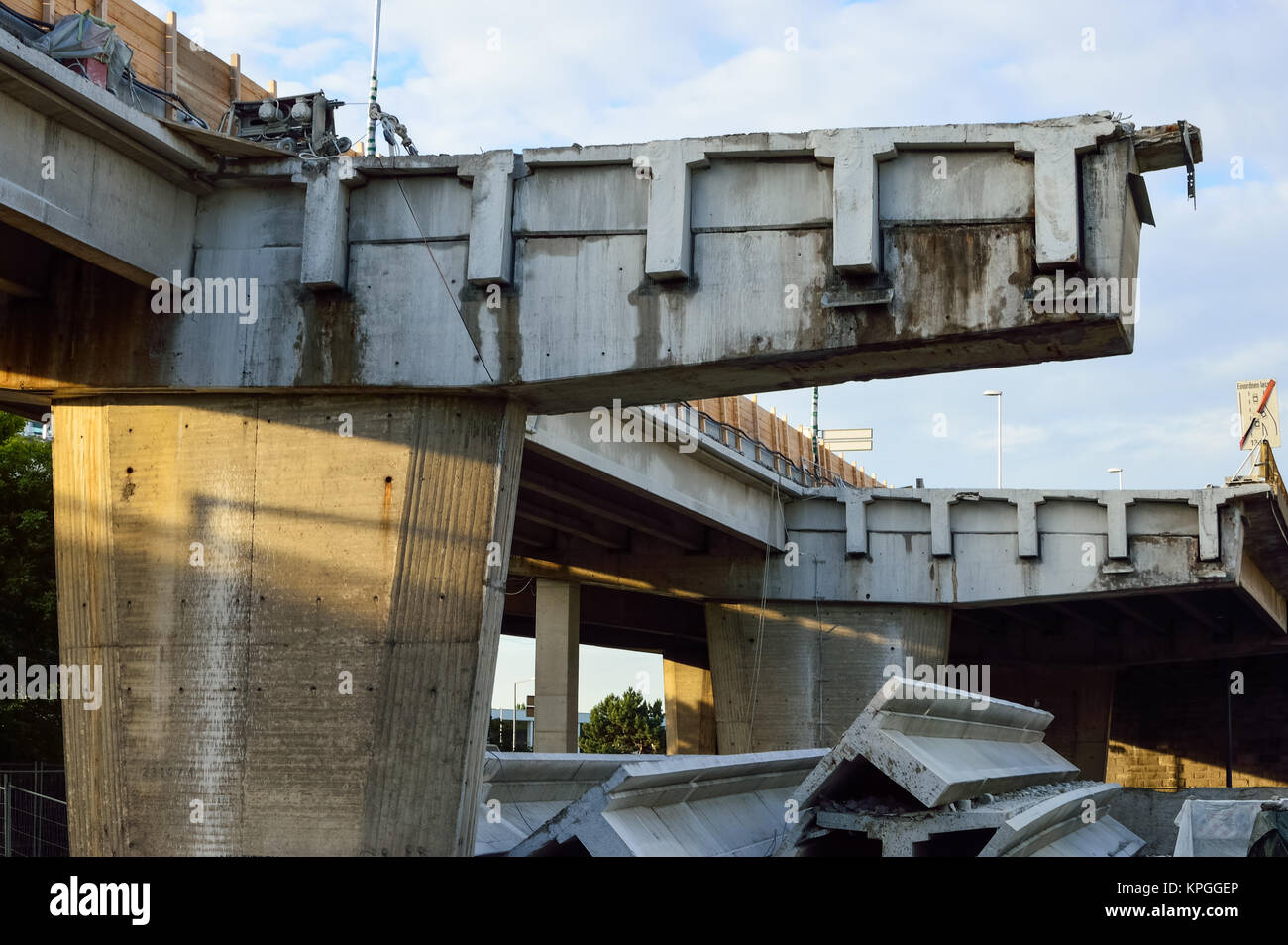 closing a highway Stock Photo