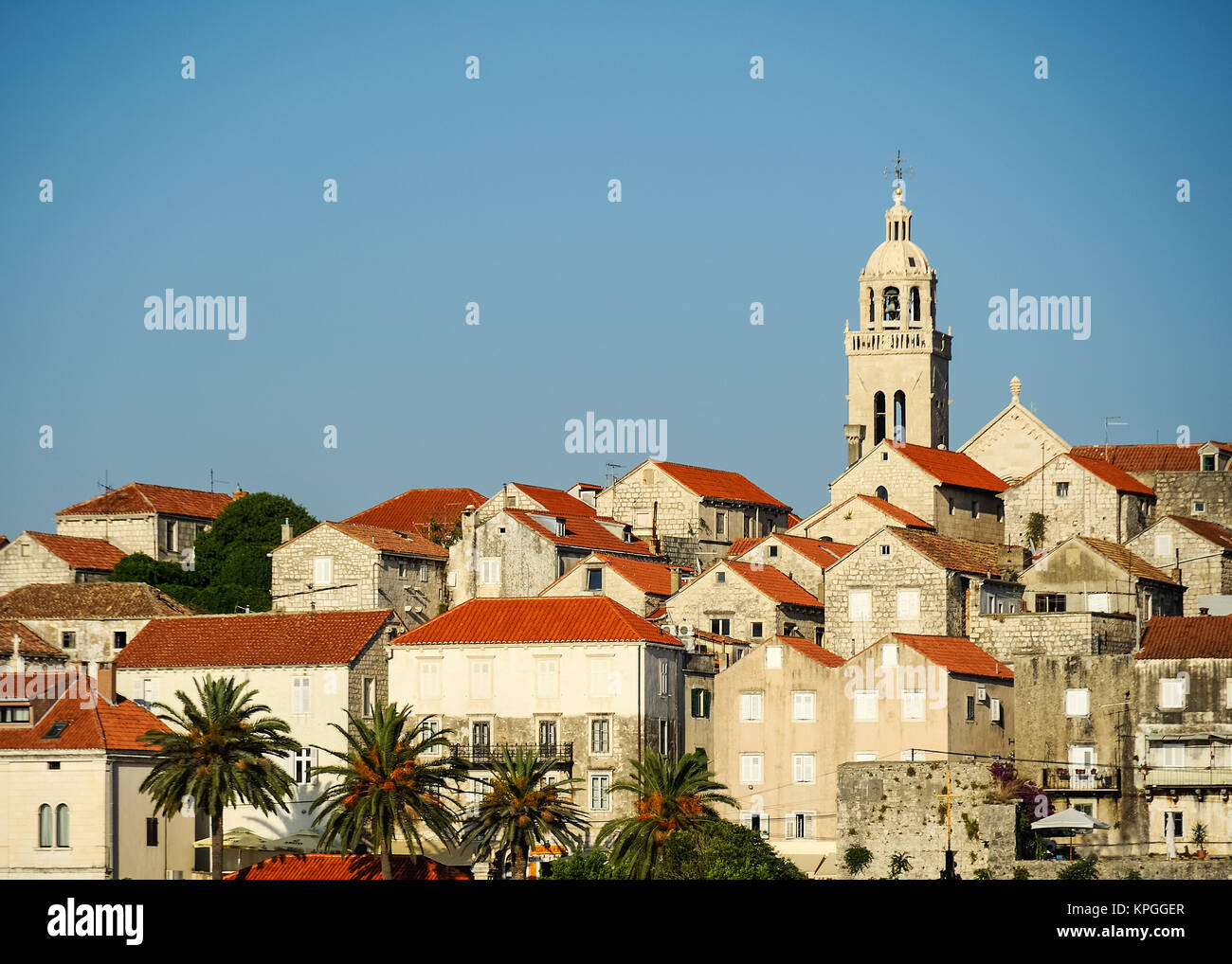 old town and church of korcula Stock Photo