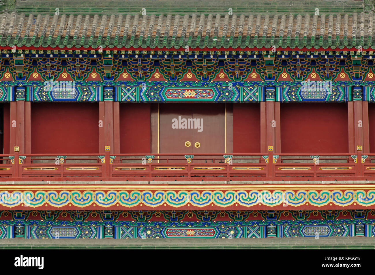 Architectural details, Tiananmen Gate Of Heavenly Peace, Tiananmen Square, Beijing, China Stock Photo