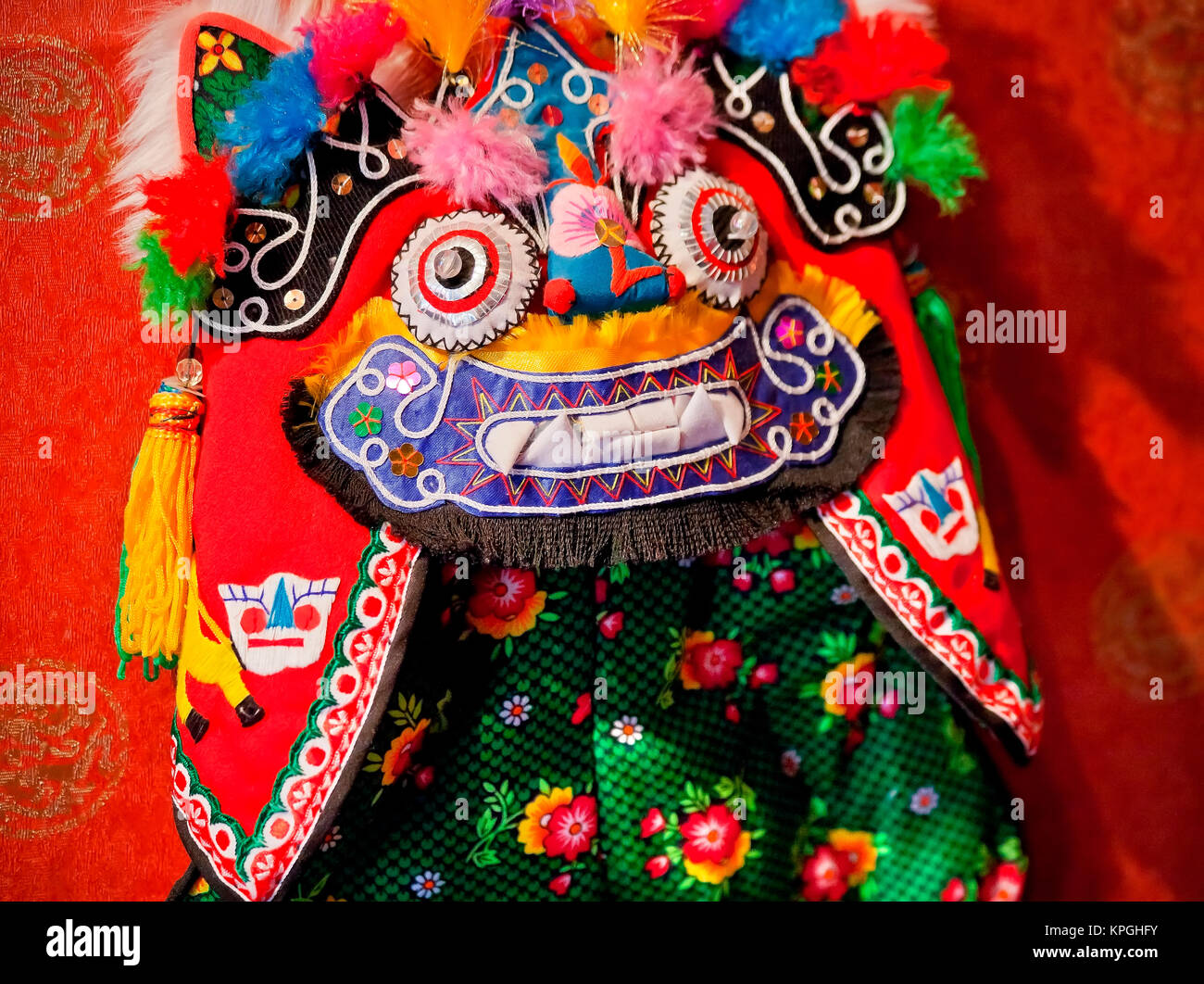 Chinese Colorful Souvenir Puppet Dragon, Beijing, China Stock Photo