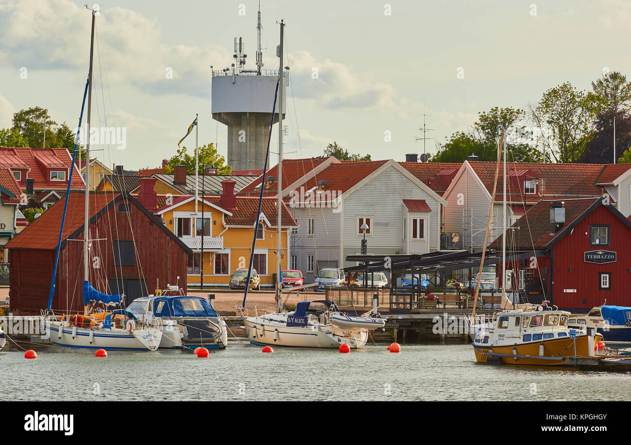 Oregrund town and harbour, Uppsala County, Sweden, Scandinavia Stock Photo