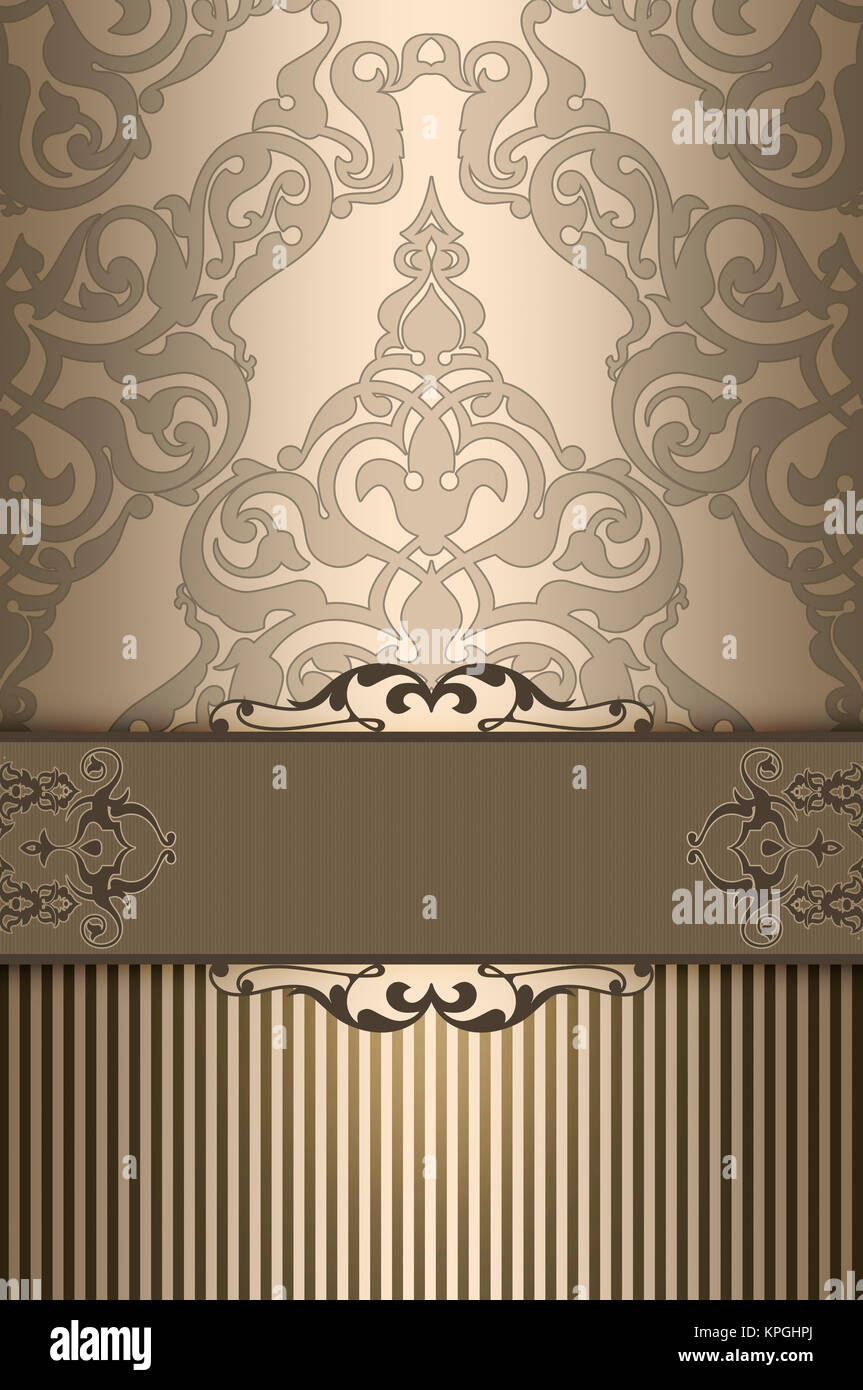 Vintage background with decorative patterns and border Stock Photo - Alamy