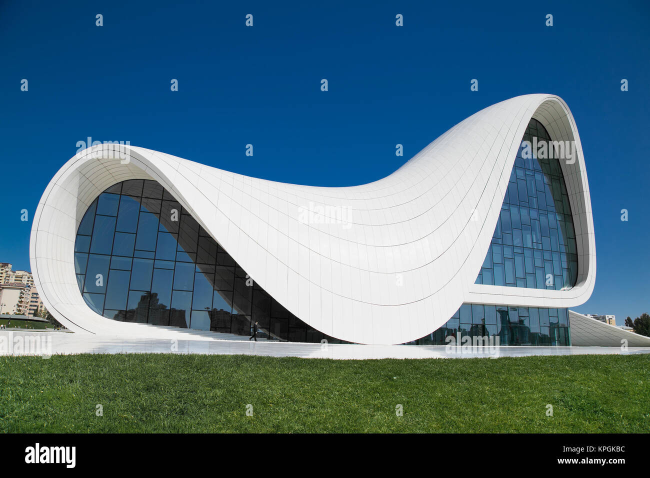 BAKU,AZERBAIJAN-OKT 4, 2016: Heydar Aliyev Center on Oct 4, 2016 in Baku, Azerbaijan. Heydar Aliyev Center won the Design Museum's Designs of the Year Stock Photo