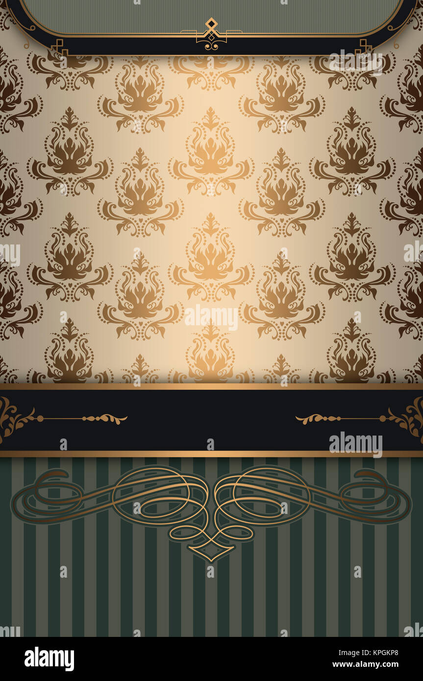 Vintage background with decorative borders and patterns Stock Photo Alamy