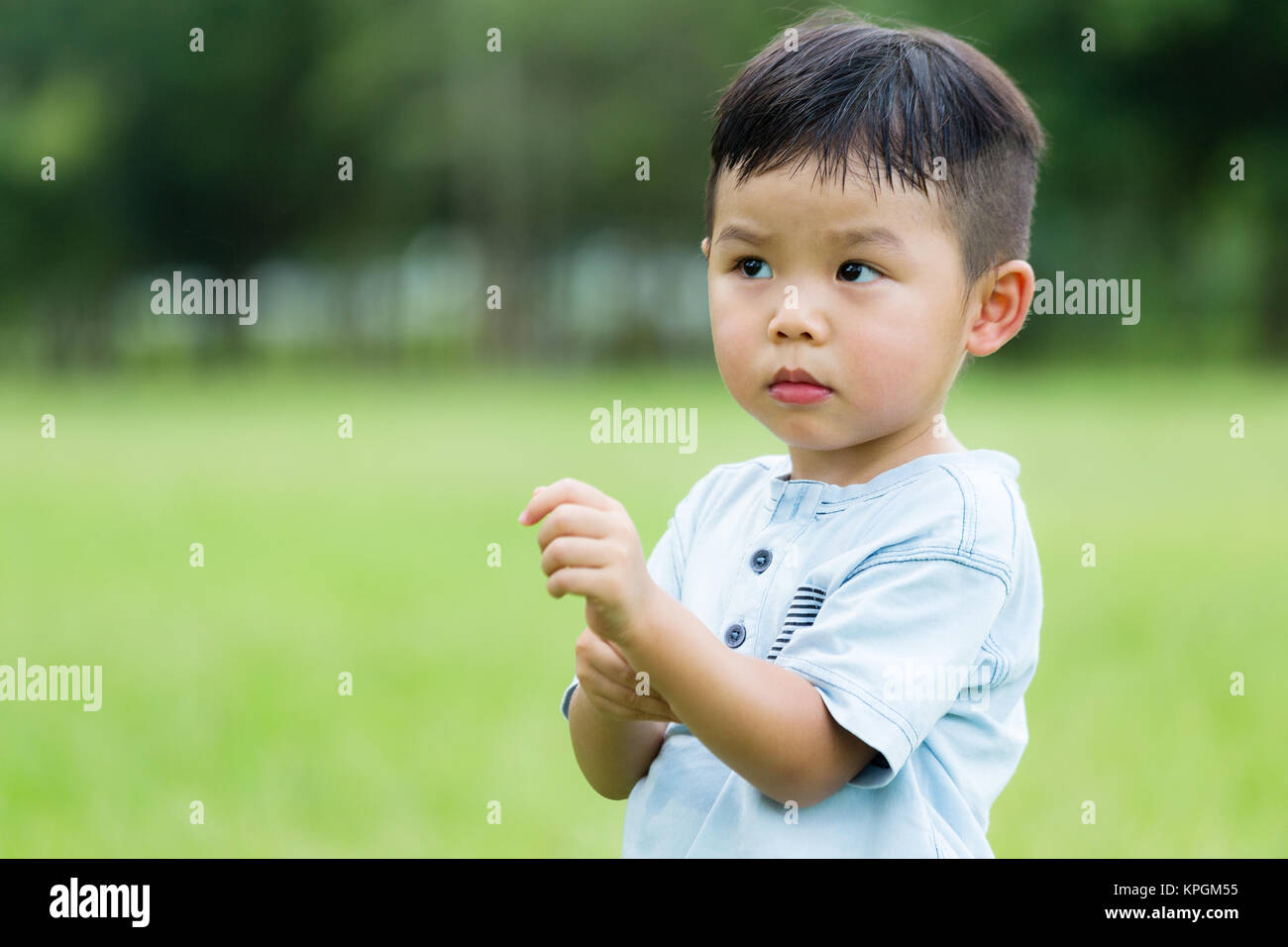 Asian Baby boy feeling itchy on hand Stock Photo Alamy