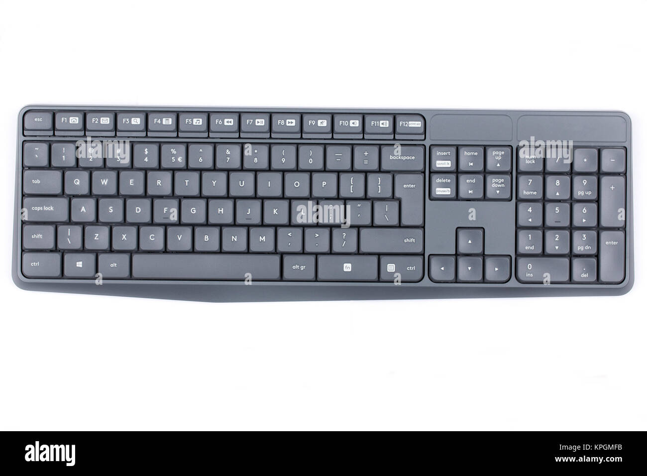 Wireless keyboard on a white background Stock Photo