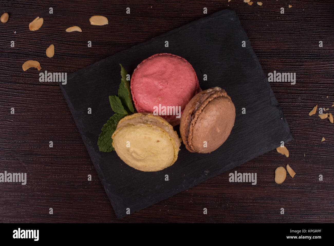 Colorful french macarons Stock Photo