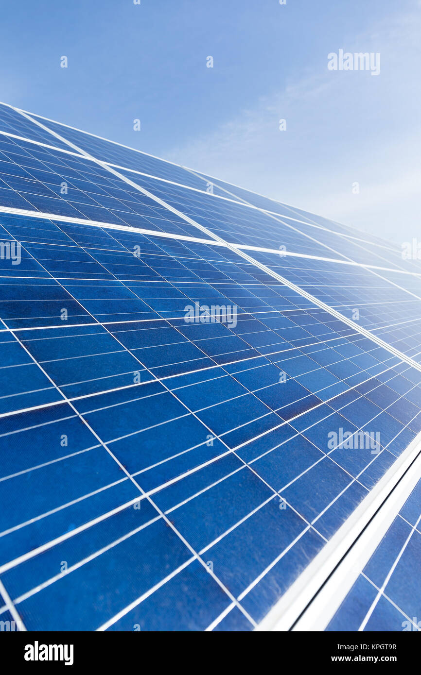 Solar panel with blue sky Stock Photo Alamy