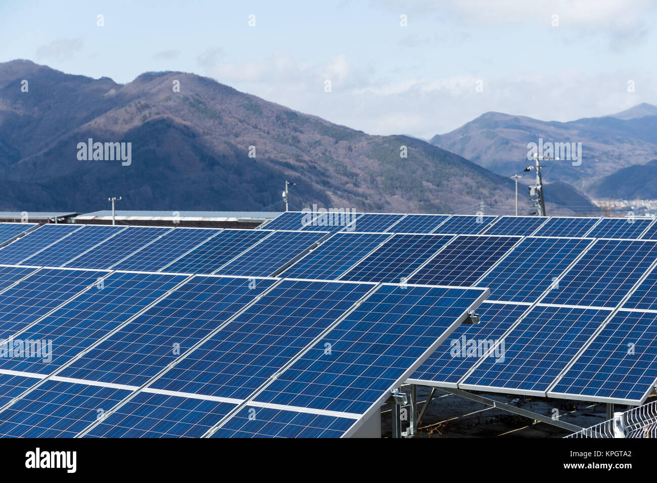 Solar panel plant Stock Photo - Alamy
