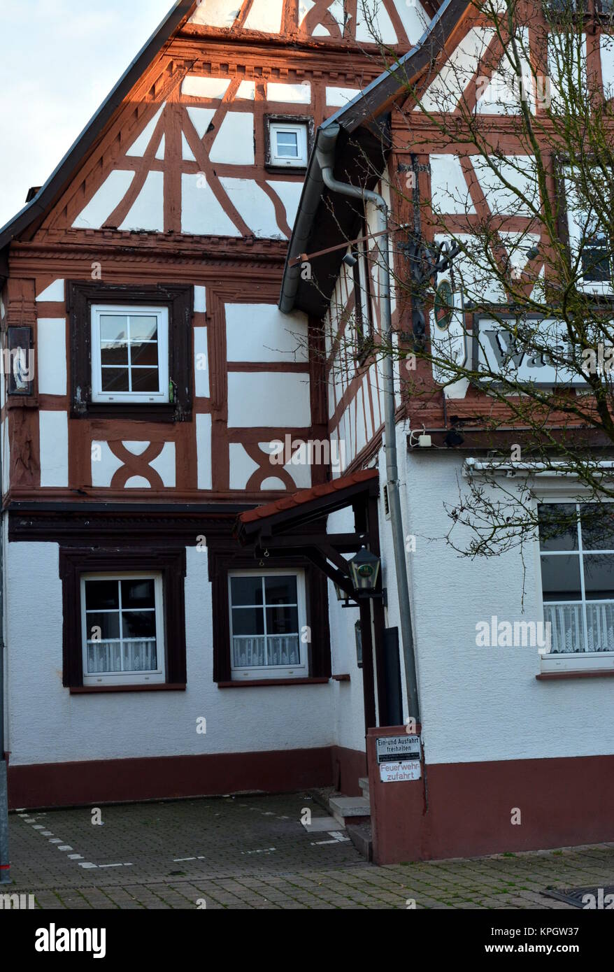 Half-timbered house in Hagenbach in the Palatinate Stock Photo