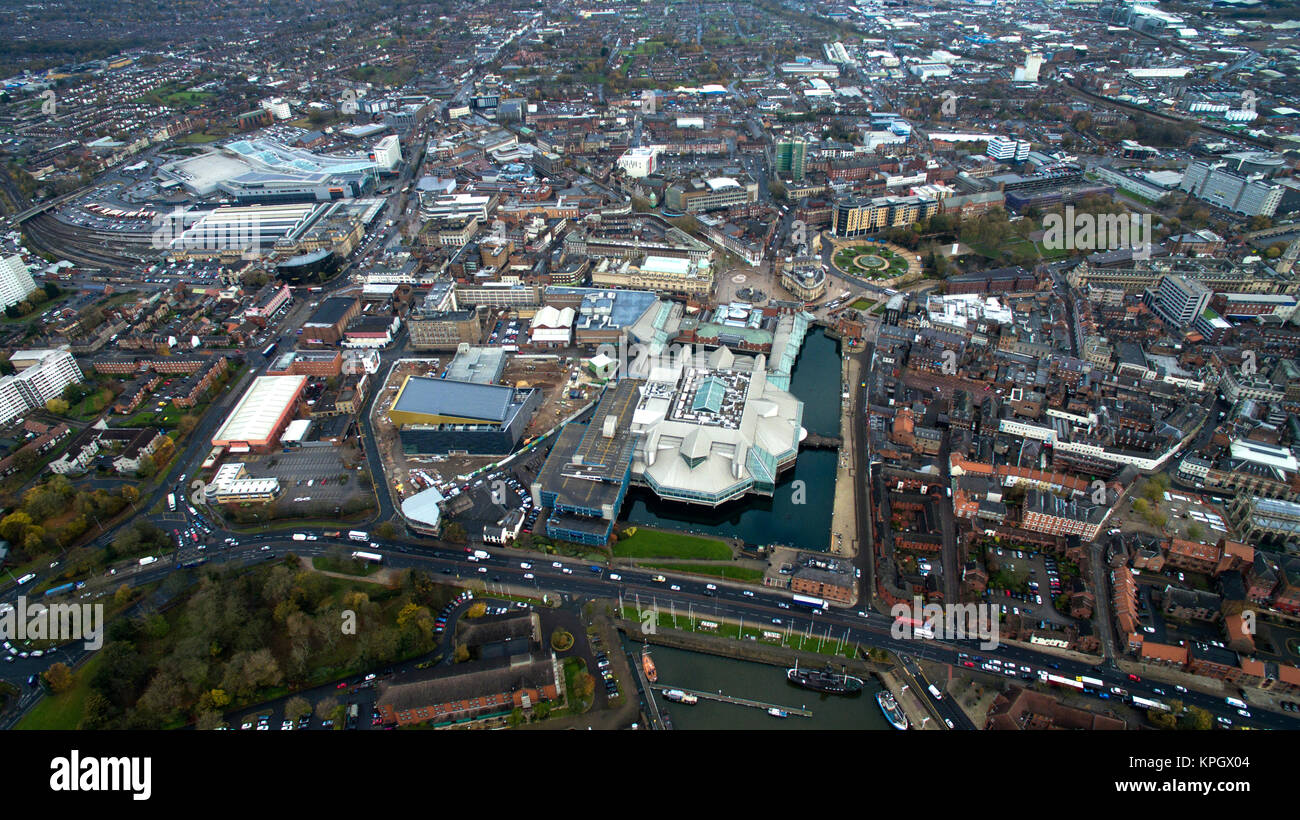 tourist attraction, Kingston Upon Hull,  aerial view, city of Hull Stock Photo