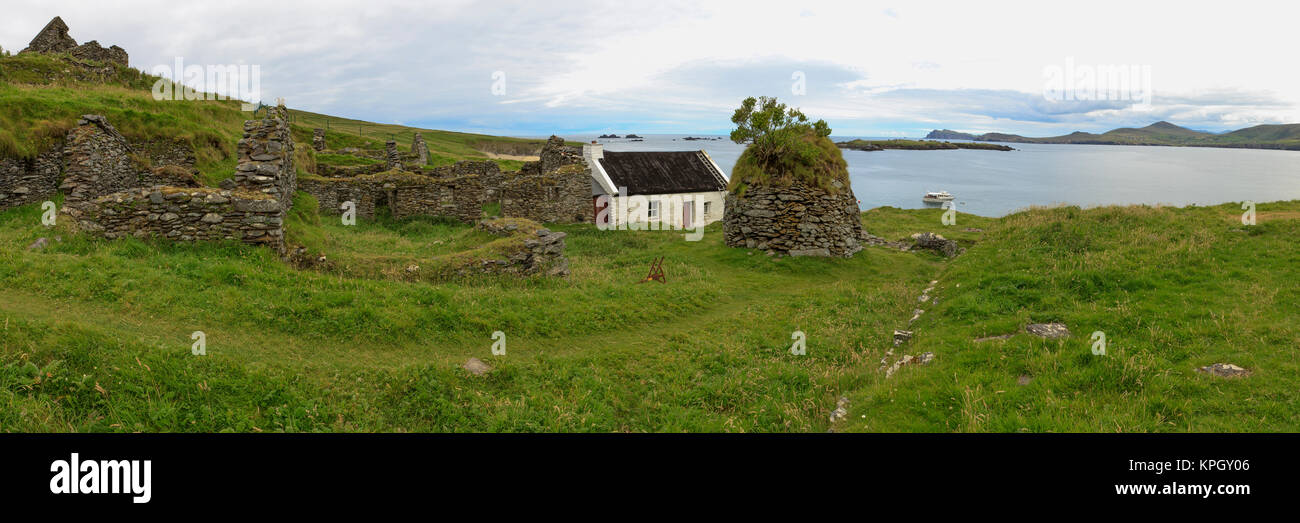 Great Blasket Island. County Kerry. Ireland. Abandoned homestead. Stock Photo