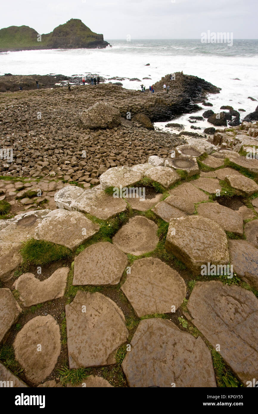 Northern Ireland, County Antrim, Giant's Causeway, basaltic rock ...