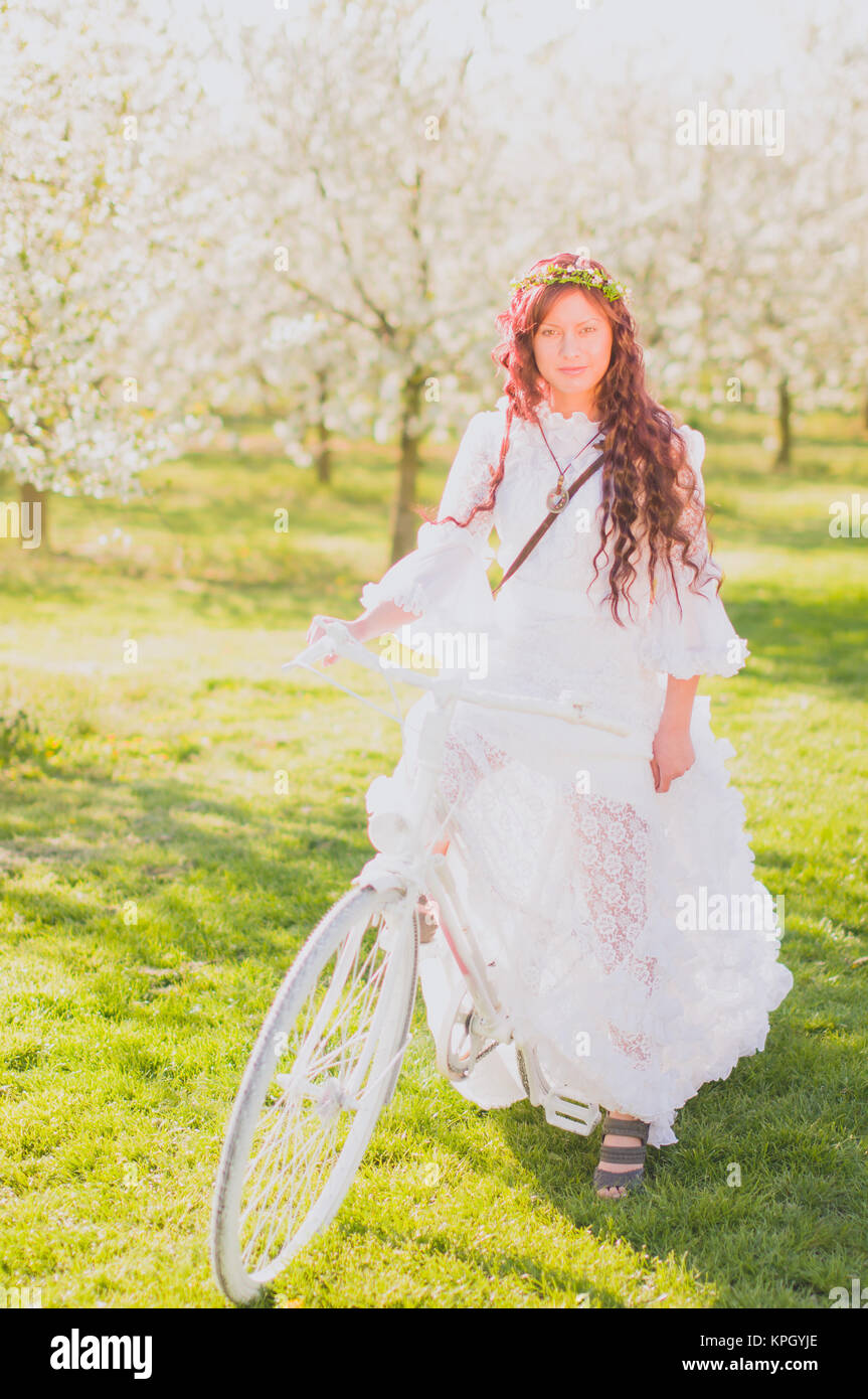 girl in the cherry blossom Stock Photo - Alamy