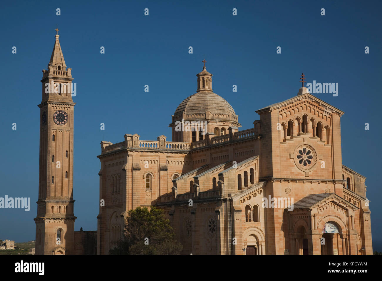 Malta, Gozo Island, Gharb, Basilica of TaPinu, exterior, morning Stock