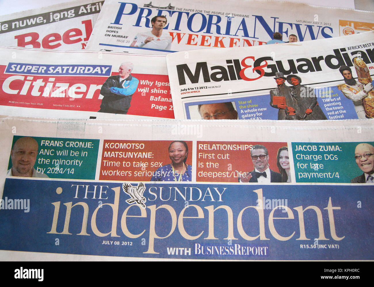 Different South African Newspapers South Africa Stock Photo Alamy