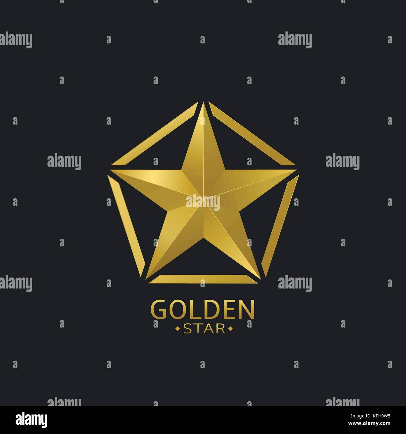 Golden Star emblem Stock Vector