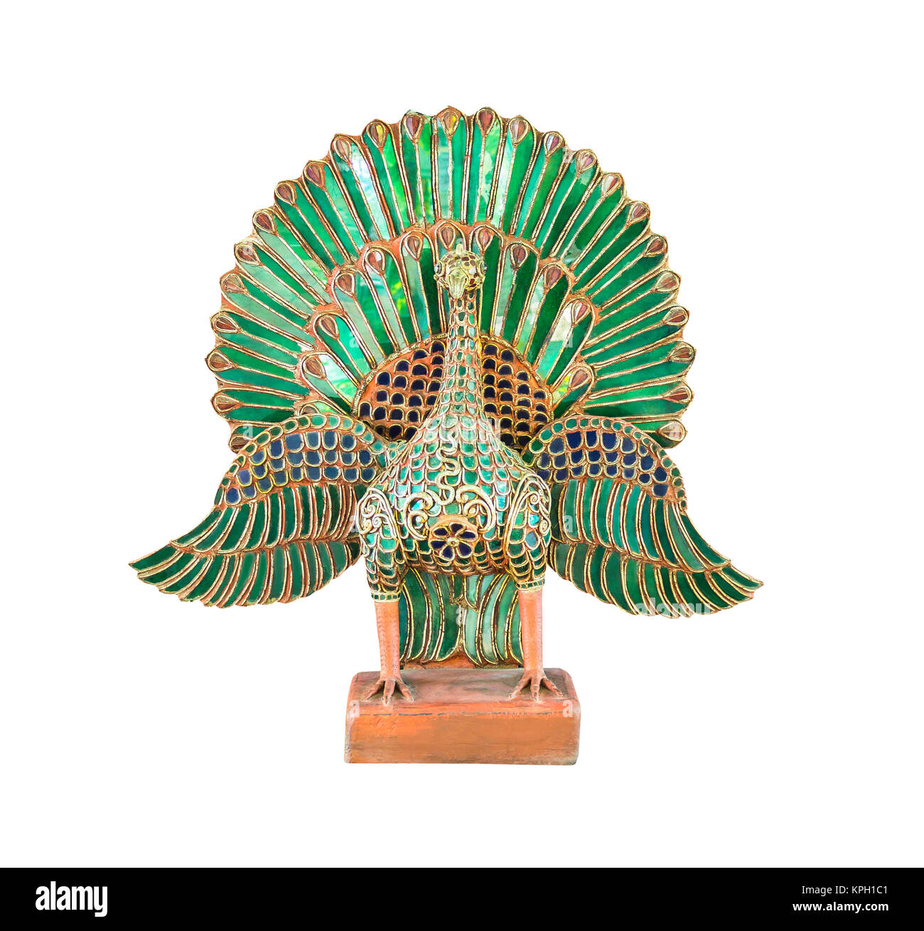 Antique statue peacock isolated Stock Photo Alamy
