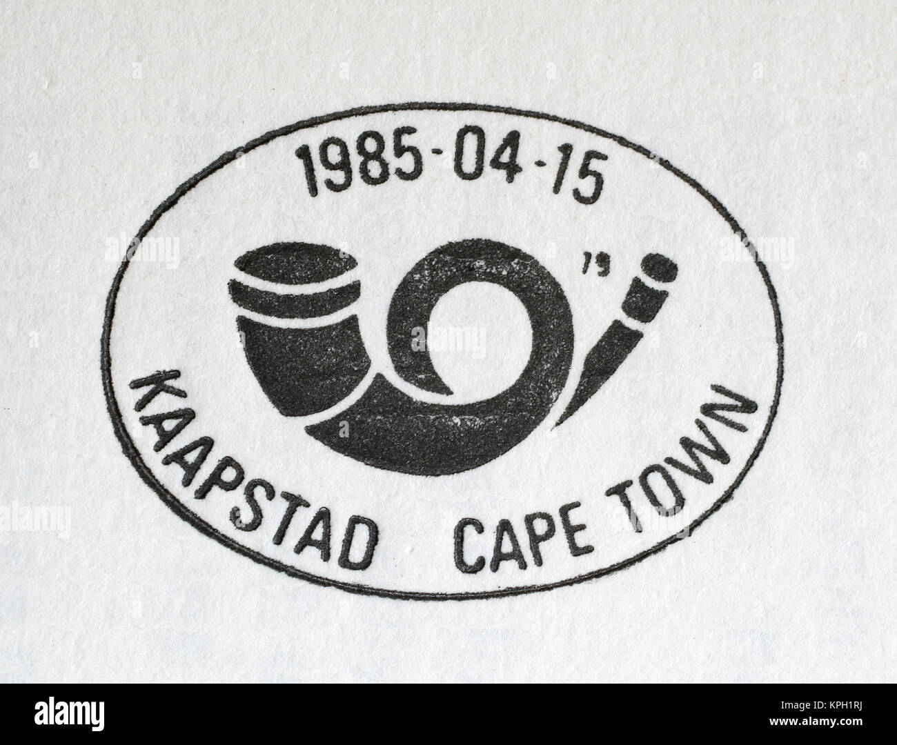 Cape Town postage stamp from 15 April1985, Western Cape Province, South Africa. Stock Photo