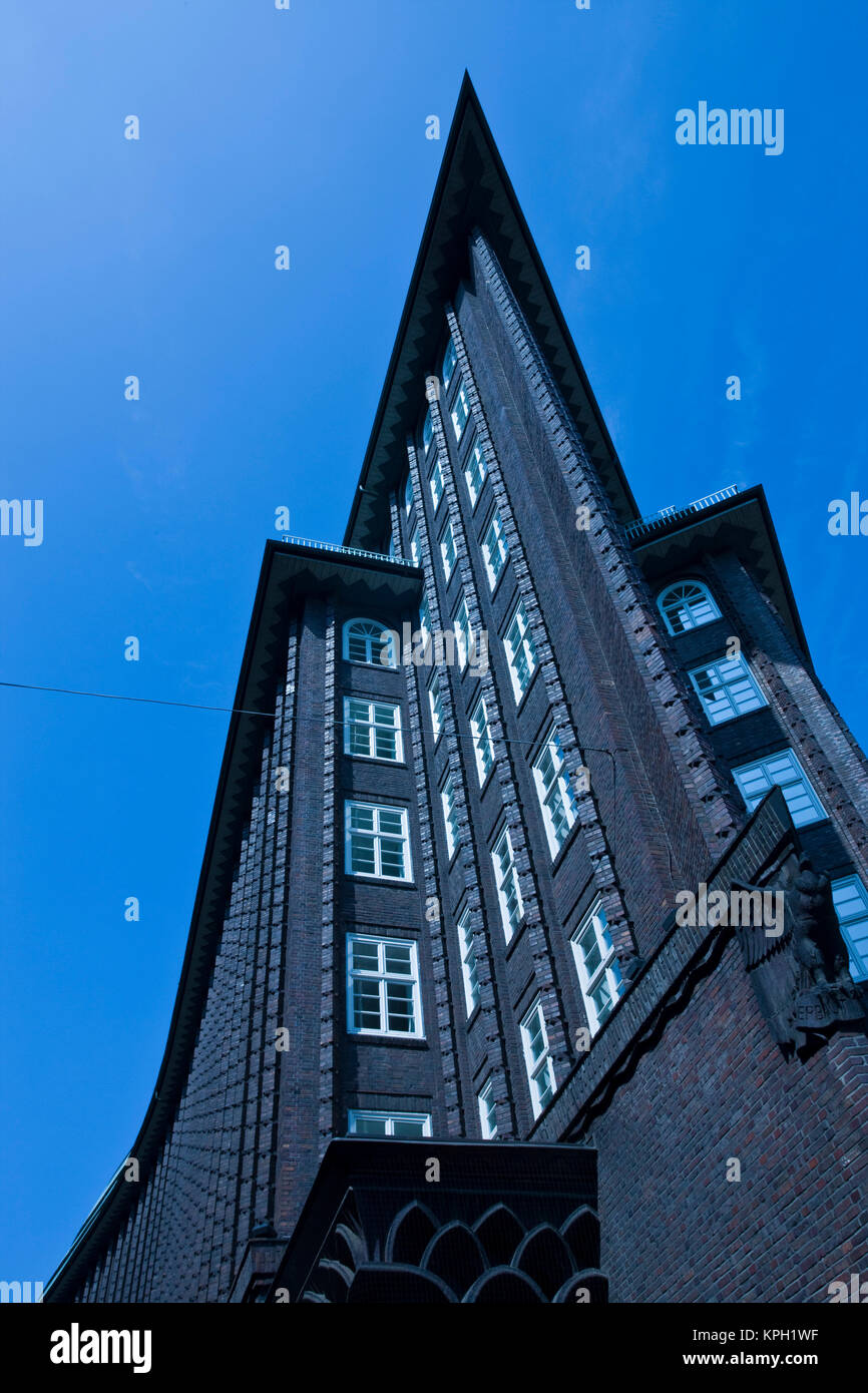 Germany, State of Hamburg, Hamburg. Merchant district, Chilehaus office building. Stock Photo