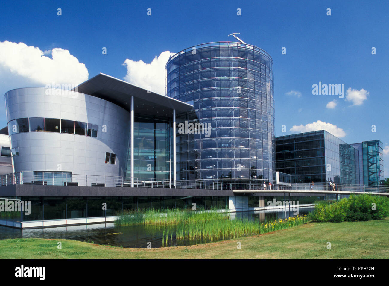 Germany, Saxony, Dresden. Volkswagen glass car factory Stock Photo