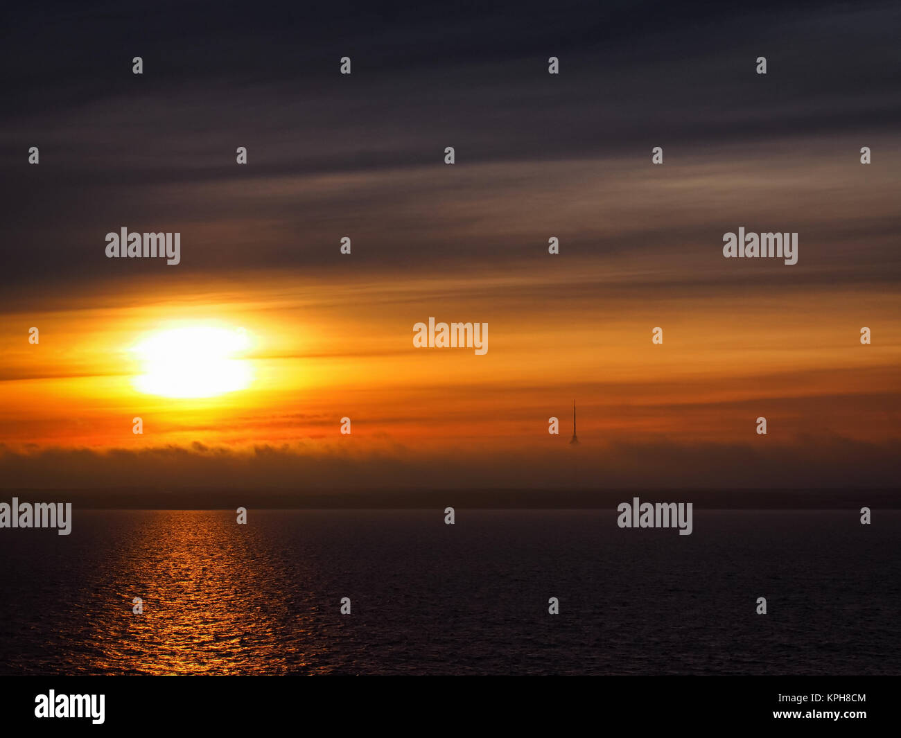 Spring dawn in the Gulf of Finland near the Tallinn. Stock Photo