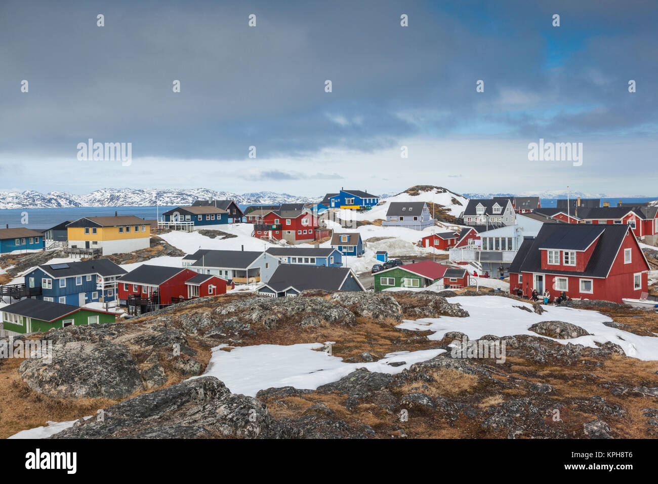 Greenland, Nuuk, Kolonihavn area, residential houses Stock Photo Alamy