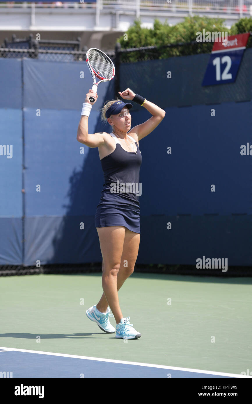 FLUSHING NY- AUGUST: Elena Vesnina, at the 2014 US Open at the USTA
