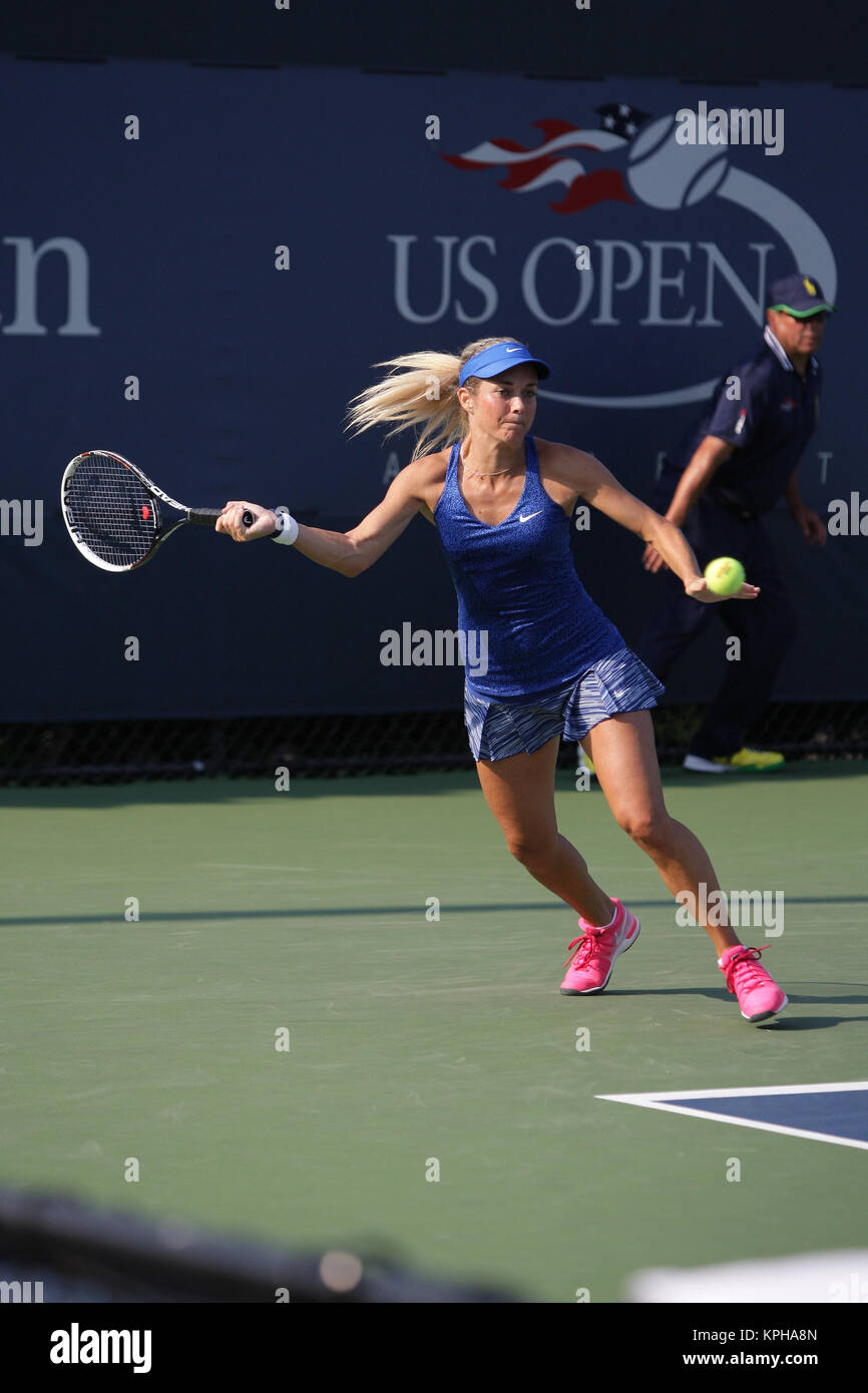 FLUSHING NY- AUGUST:  Klara Koukalova, at the 2014 US Open at the USTA Billie Jean King National Tennis Center on August, 2014 in the Flushing neighborhood of the Queens borough of New York City   People:  Klara Koukalova Stock Photo
