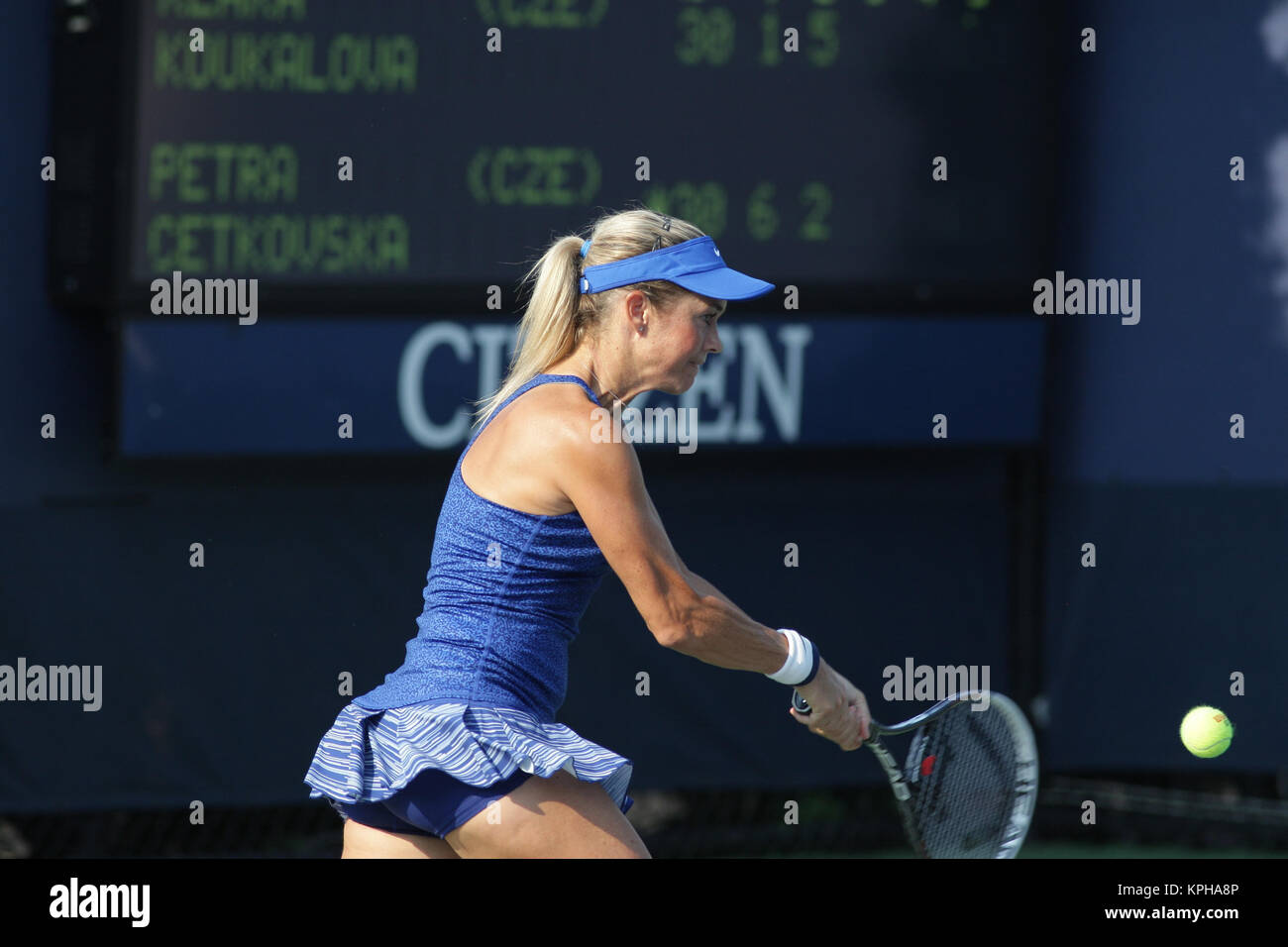 FLUSHING NY- AUGUST:  Klara Koukalova, at the 2014 US Open at the USTA Billie Jean King National Tennis Center on August, 2014 in the Flushing neighborhood of the Queens borough of New York City   People:  Klara Koukalova Stock Photo