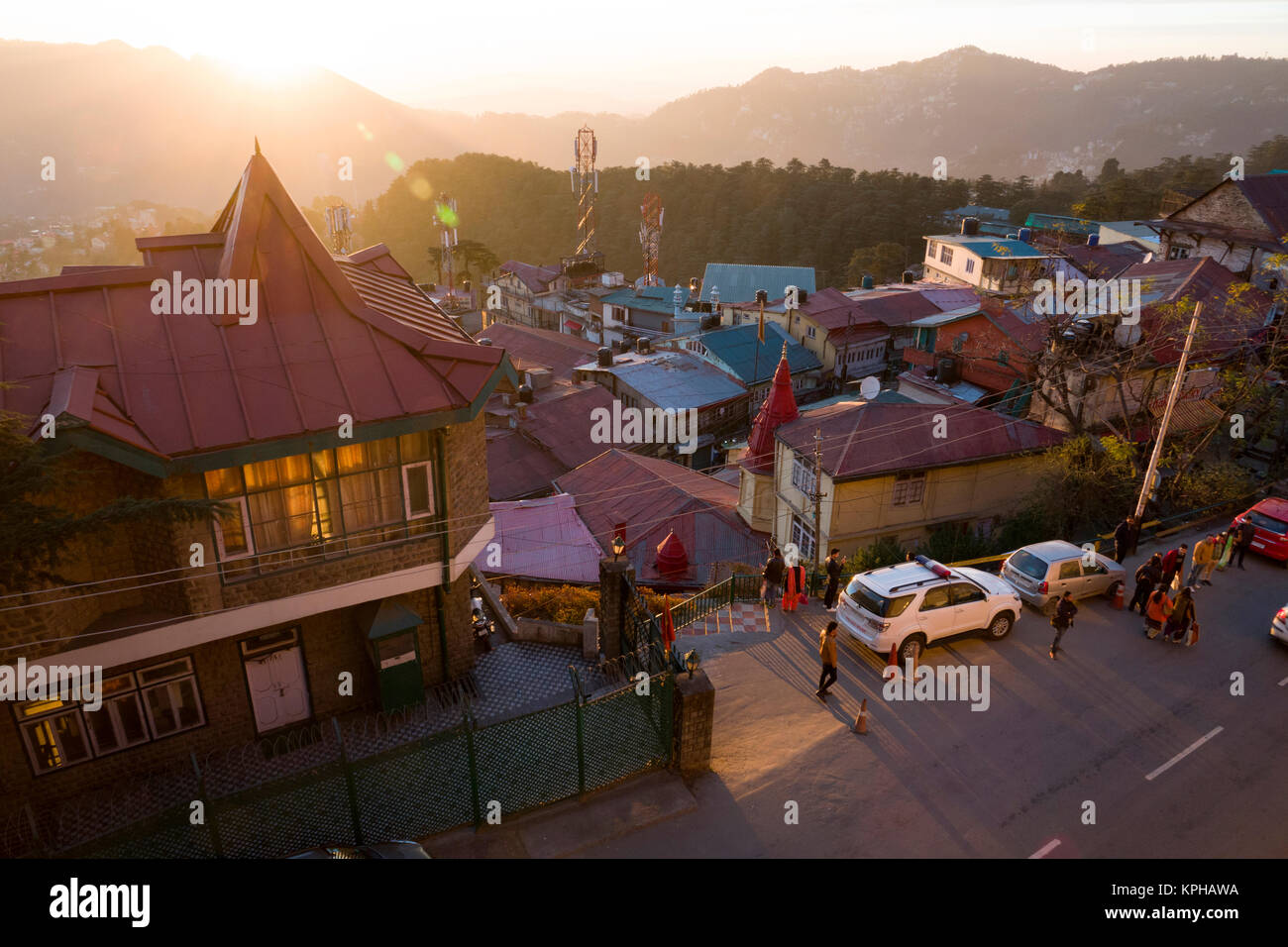 View of Shimla in Himachal Predesh, India Stock Photo