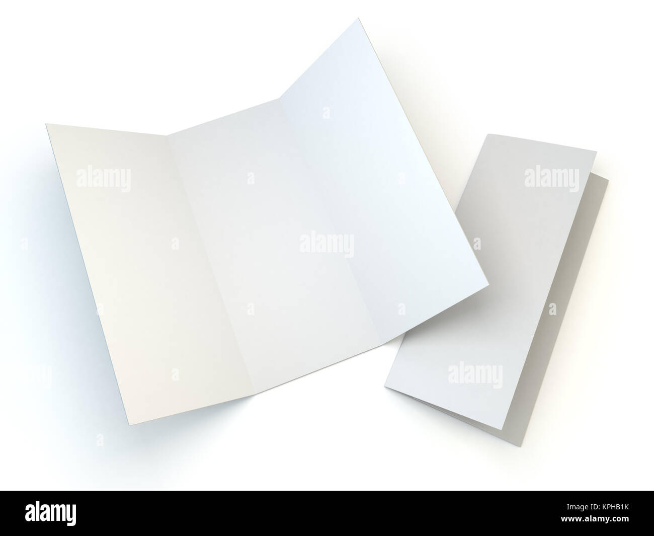 Leaflet white template paper. 3D rendering Stock Photo Alamy