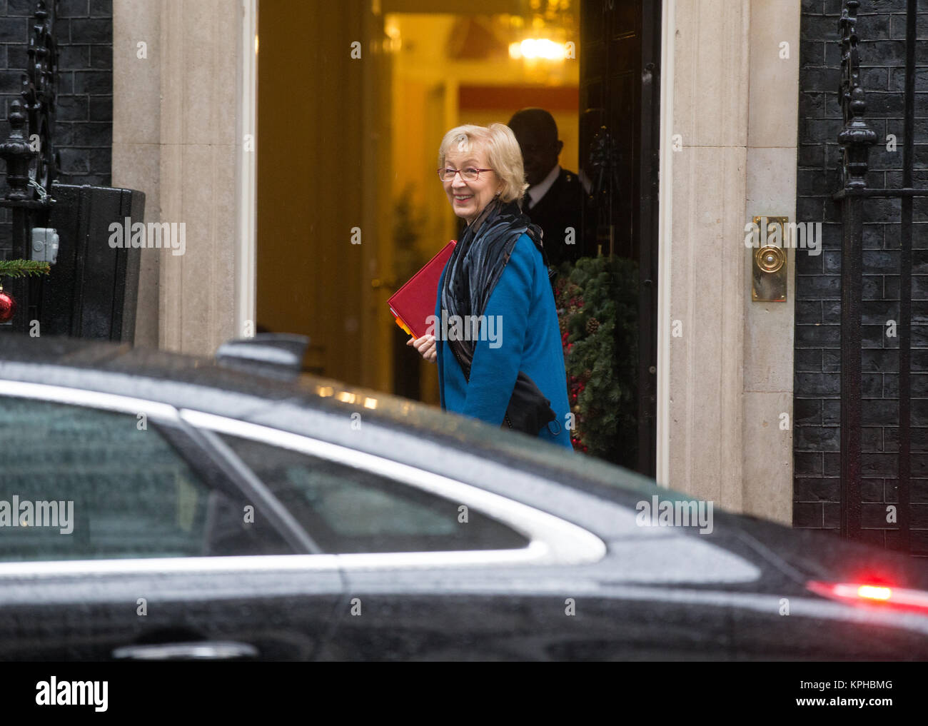 Andrea Leadsom, Leader of the House of Commons and Lord President of the Council, arrives at 10 Downing Street Stock Photo