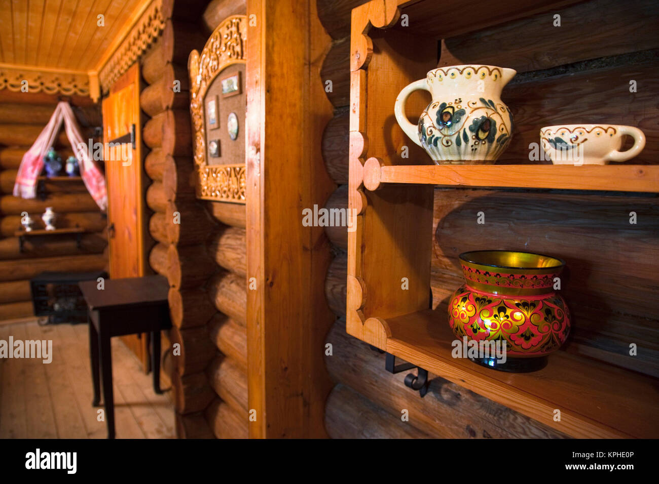 Russia, Black Sea Coast, Sochiarea, Dagomys, interior of traditional