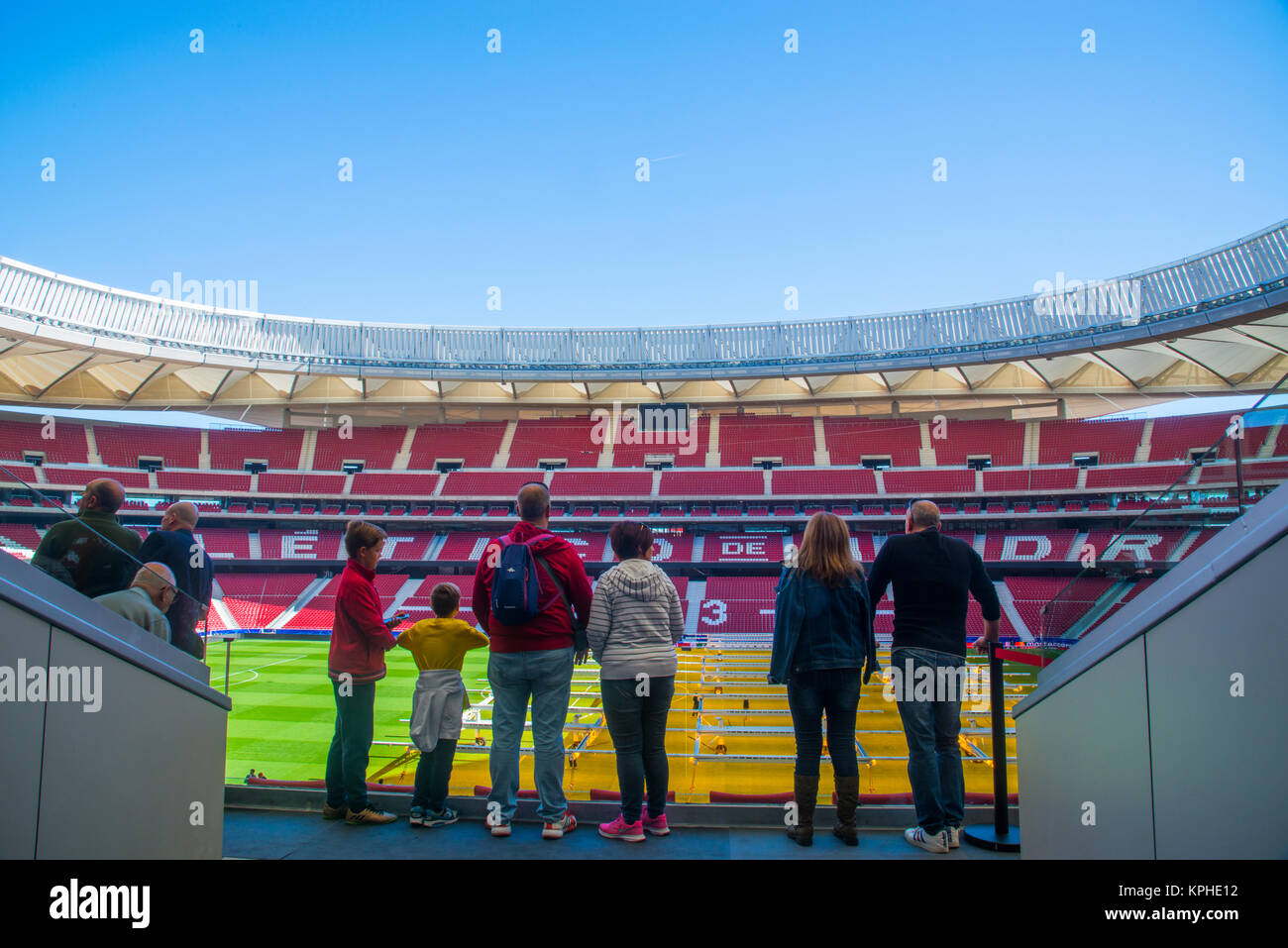 People visiting the new stadium Wanda Metropolitano. Madrid, Spain. Stock Photo