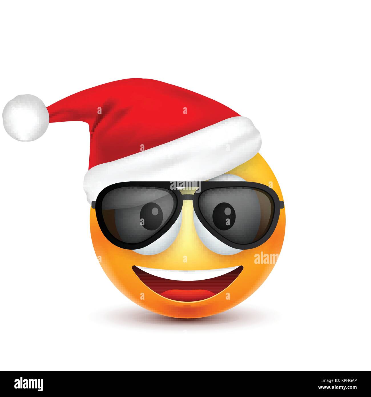 Smiley,emoticon. Yellow emoji, face with emotions and Christmas ...