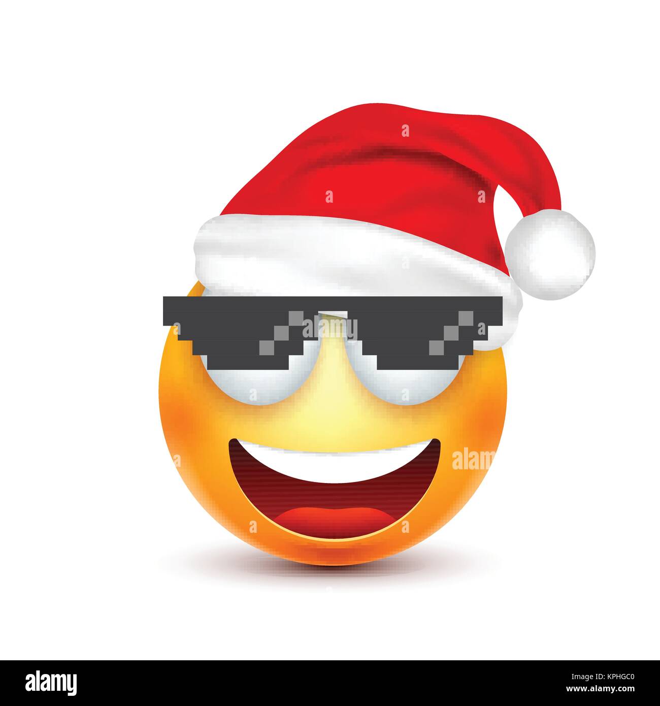 Smiley,emoticon. Yellow emoji, face with emotions and Christmas ...
