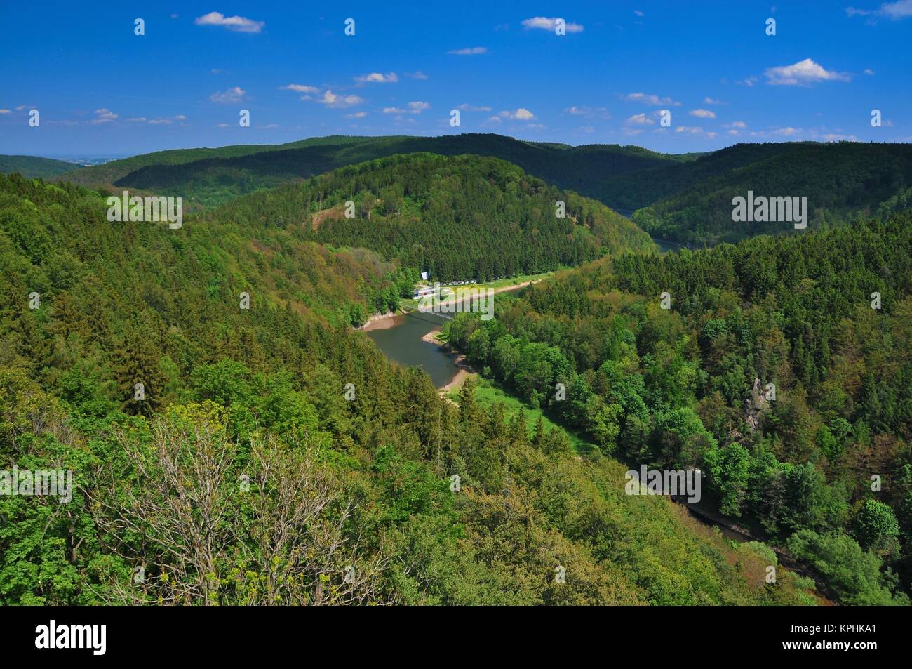 Owl Mountains,  mountain range of the Central Sudetes in Poland. Stock Photo